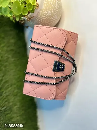 Stylish Pink PU  Sling Bags For Women-thumb0
