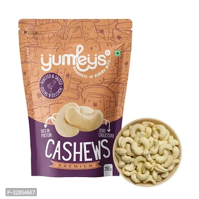 Premium Roasted and Salted Crunchy Whole Kaju/ Cashews, 250 gram