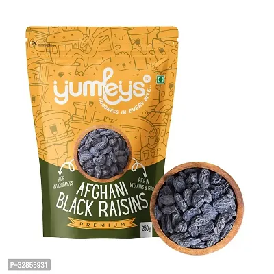 Yumleys Premium 100% Natural Afghani Black Raisins - Plump and Juicy, 250g