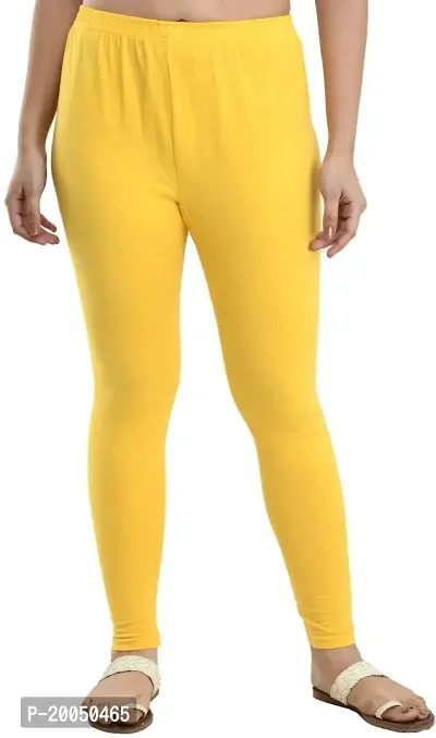Fabulous Yellow Lycra Solid Leggings For Women Pack Of 1-thumb0
