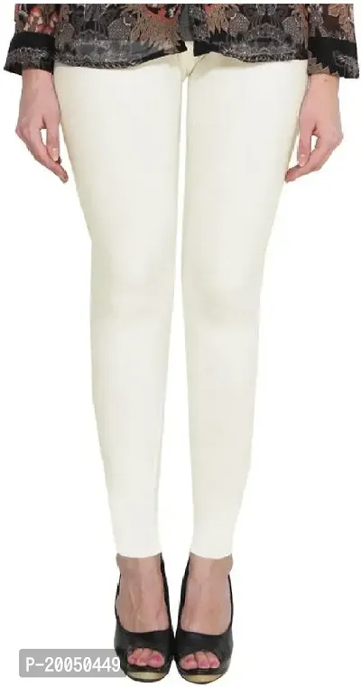Fabulous White Lycra Solid Leggings For Women Pack Of 1