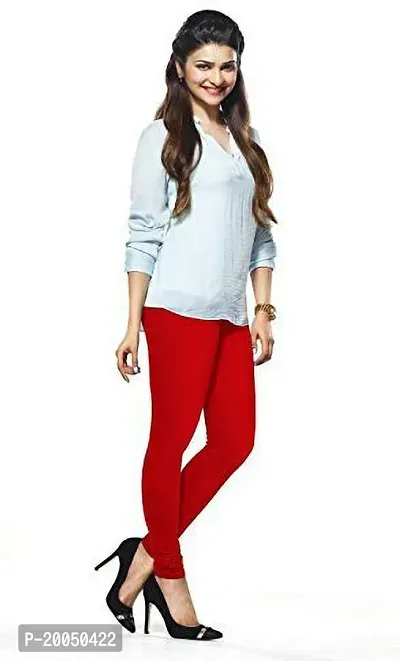 Fabulous Red Cotton Blend Solid Leggings For Women Pack Of 1