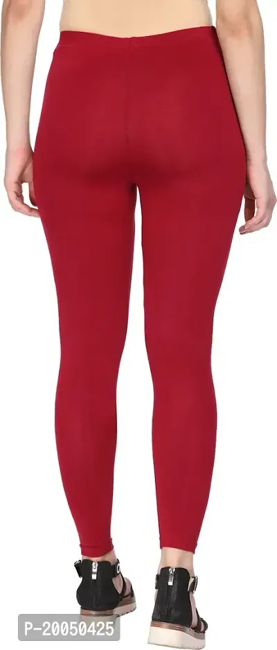 Fabulous Red Lycra Solid Leggings For Women Pack Of 1-thumb2