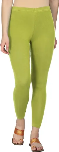 Fabulous Green Lycra Solid Leggings For Women Pack Of 1-thumb0