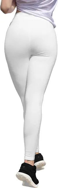 Fabulous White Lycra Solid Leggings For Women Pack Of 1-thumb1