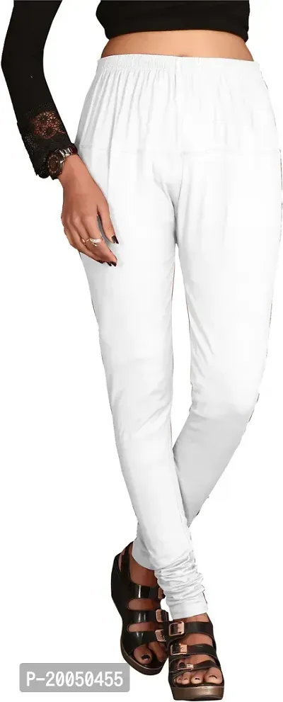 Fabulous White Polyester Blend Solid Leggings For Women Pack Of 1