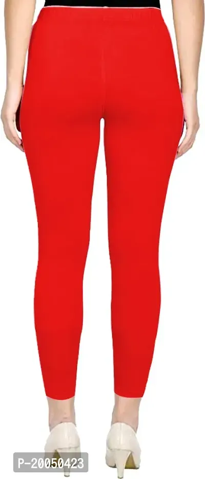 Fabulous Red Lycra Solid Leggings For Women Pack Of 1-thumb2