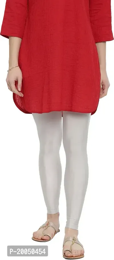 Fabulous White Nylon Solid Leggings For Women Pack Of 1