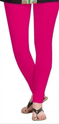 Fabulous Pink Cotton Blend Solid Leggings For Women Pack Of 1-thumb1
