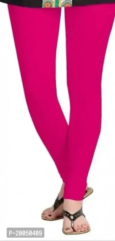 Fabulous Pink Cotton Blend Solid Leggings For Women Pack Of 1-thumb2