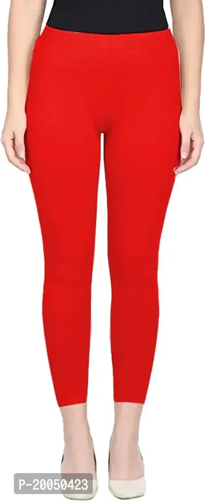 Fabulous Red Lycra Solid Leggings For Women Pack Of 1