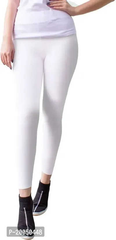 Fabulous White Lycra Solid Leggings For Women Pack Of 1-thumb0