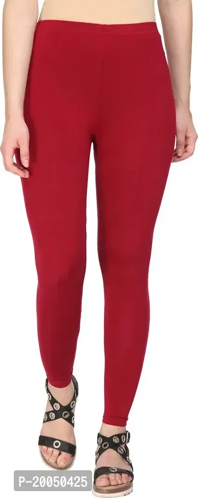 Fabulous Red Lycra Solid Leggings For Women Pack Of 1-thumb0