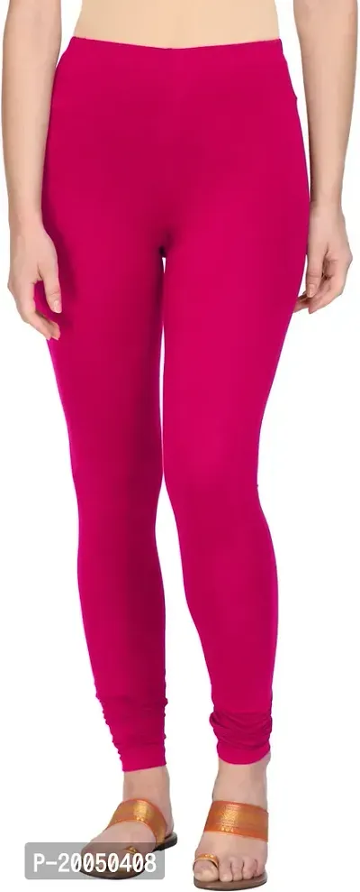 Fabulous Pink Cotton Blend Solid Leggings For Women Pack Of 1