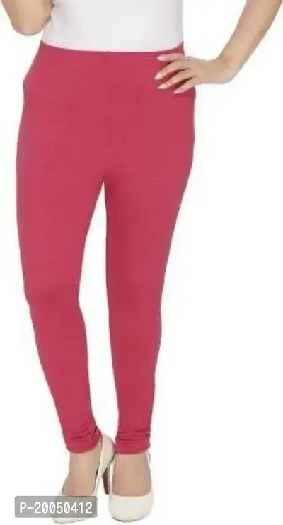 Fabulous Pink Lycra Solid Leggings For Women Pack Of 1