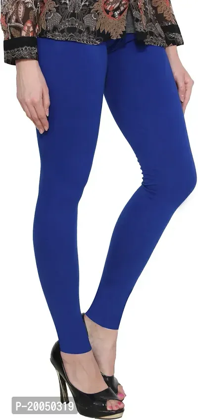 Fabulous Blue Lycra Solid Leggings For Women Pack Of 1-thumb2