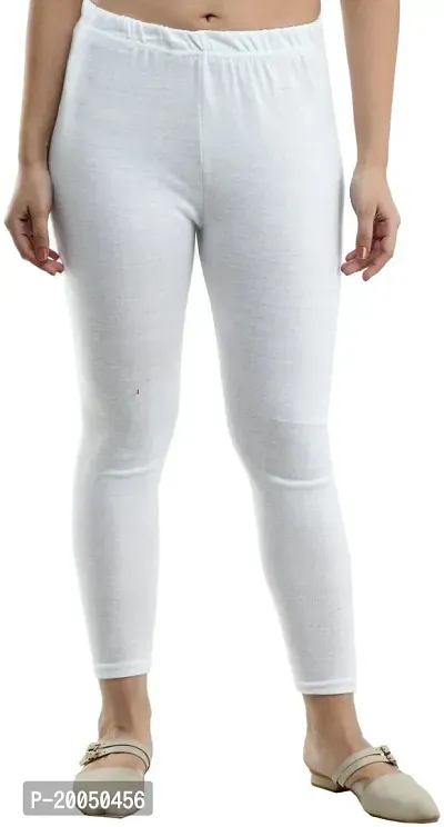 Fabulous White Wool Solid Leggings For Women Pack Of 1-thumb0