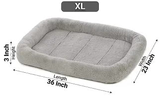 Petsco91 Store High Wo Faux Fur Fabric Color GREY Dog and Cat Bed Plush  XL length of 1cm,super warm Ultra Soft Ethnic Designer Comfortable Bed for  All Types Breeds Dog and Cat Beds (Export Qua-thumb1