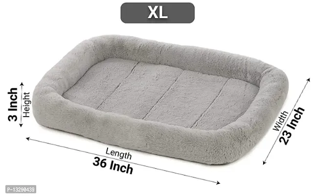 Petsco91 Store High Wo Faux Fur Fabric Color GREY Dog and Cat Bed Plush  XL length of 1cm,super warm Ultra Soft Ethnic Designer Comfortable Bed for  All Types Breeds Dog and Cat Beds (Export Qua-thumb3