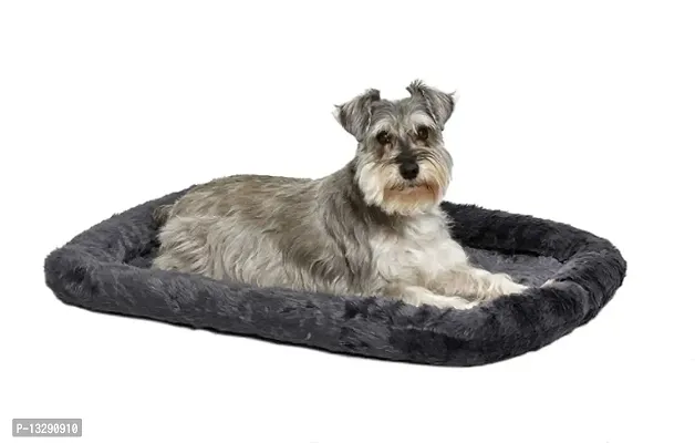 Wool Faux Fur Fabric Color BLACK Dog and Cat Bed Plush length of 1cm,super warm Ultra Soft Ethnic Designer Comfortable Bed for  All Types Breeds Dog and Cat Beds (Export Qu-thumb0