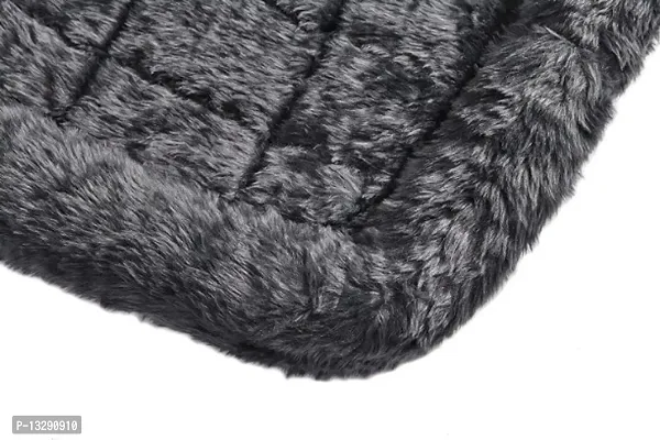 Wool Faux Fur Fabric Color BLACK Dog and Cat Bed Plush length of 1cm,super warm Ultra Soft Ethnic Designer Comfortable Bed for  All Types Breeds Dog and Cat Beds (Export Qu-thumb3