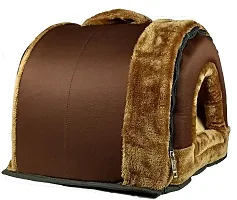 Igloo Dog House, Portable Cat Igloo Bed with Removable Cushion, 2 in 1 Washable Cozy Dog Igloo Bed Cat Cave, Foldable Non-Slip Warm for Pets Puppy Kitten Rabbit-thumb1