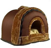 Igloo Dog House, Portable Cat Igloo Bed with Removable Cushion, 2 in 1 Washable Cozy Dog Igloo Bed Cat Cave, Foldable Non-Slip Warm for Pets Puppy Kitten Rabbit-thumb3