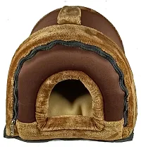 Igloo Dog House, Portable Cat Igloo Bed with Removable Cushion, 2 in 1 Washable Cozy Dog Igloo Bed Cat Cave, Foldable Non-Slip Warm for Pets Puppy Kitten Rabbit-thumb4