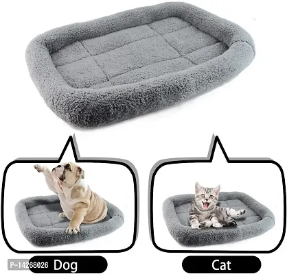Petsco91 Store High Quality Wool Faux Fur Fabric Color GREY Sizes SMALL 60times;40times;15 Centimeter for Newborn 1-month Dog and Cat Bed Super Warm Ultra Soft Ethnic Designer Comfortable Bed for All Types Bree-thumb3