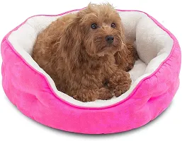 Petsco91 Store High Quality Wool Faux Fur Fabric Color Pink Creem Sizes SMALL 60times;60times;25 cm for Newborn 1-month Dog and Cat Bed Super Warm Ultra Soft Ethnic Designer Comfortable Bed for All Types Breeds-thumb4