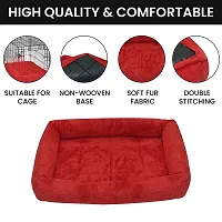 Petsco91 Store High quality Wool Faux Fur Fabric Color Red Dog and Cat Bed Plush length of 1cm,super warm Ultra Soft Ethnic Designer Comfortable Bed for All Types Breeds Dog and Cat Beds (Export Quali-thumb2