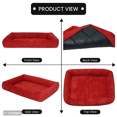 Petsco91 Store High quality Wool Faux Fur Fabric Color Red Dog and Cat Bed Plush length of 1cm,super warm Ultra Soft Ethnic Designer Comfortable Bed for All Types Breeds Dog and Cat Beds (Export Quali-thumb4