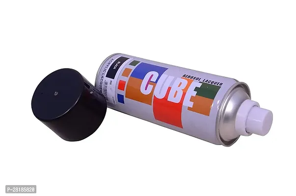 Cube Aerosol Spray Paint Can 400ml Multipurpose (BLACK)-thumb2