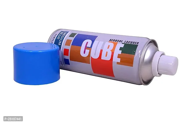 Cube Aerosol Spray Paint Can 400ml Multipurpose (MEDIUM BLUE)