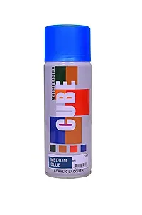 Cube Aerosol Spray Paint Can 400ml Multipurpose (MEDIUM BLUE)-thumb3