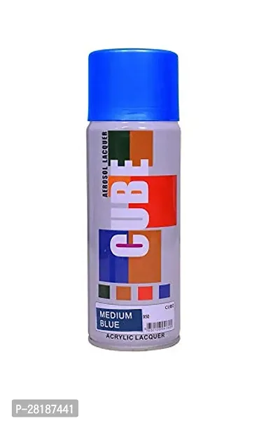 Cube Aerosol Spray Paint Can 400ml Multipurpose (MEDIUM BLUE)-thumb4