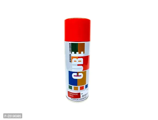 Cube Aerosol Spray Paint Can 400ml Multipurpose (ORANGE RED)-thumb0