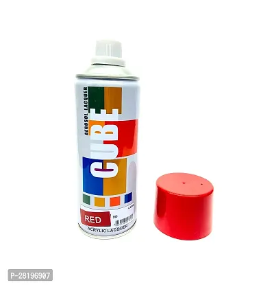 Cube Aerosol Spray Paint Can 400ml Multipurpose (RED)-thumb3