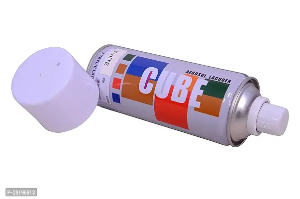 Cube Aerosol Spray Paint Can 400ml Multipurpose (WHITE)-thumb4