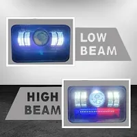 LED Projector Headlight With Red  Blue Flashing  White Light Hi/Low Beam H4 Connector For Hero Splendor Plus, Splendor Pro, Splendor-thumb3