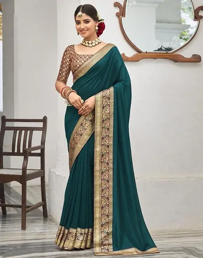 Classic Art Silk Lace Work Saree With Blouse Piece