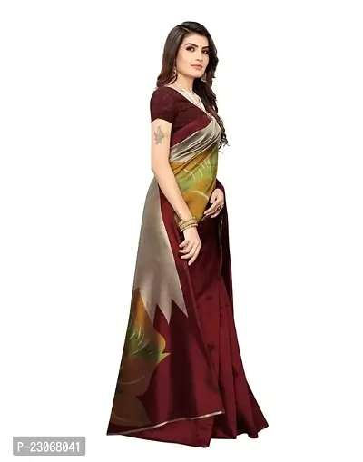 Deha Maroon Coloured Poly Silk Printed Casual saree-thumb2