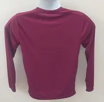 Stylish Maroon Cotton Solid Long Sleeves T-Shirt For Men-thumb1