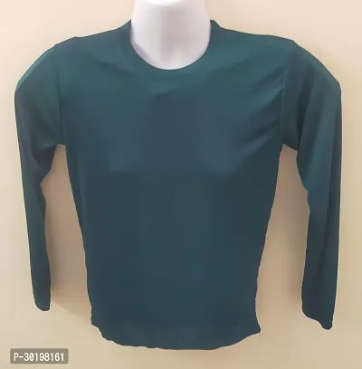 Stylish Blue Cotton Solid Long Sleeves T-Shirt For Men