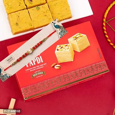 Half Engineer Swastik Rakhi with Soanpapdi 250gm For Rakshabandhan Gift For Bhai Brother Bro Rakhi with Sweets Combo-thumb0