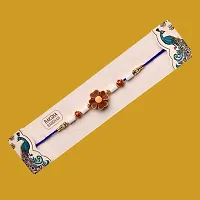 Half Engineer Flower Rakhi with Small Celebration Chocolate For Rakshabandhan Gift with Roli Chawal For Bhai Brother Bro Rakhi with Chocolate Combo-thumb1