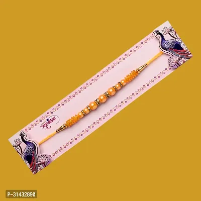 Half Engineer Golden Pearl Rakhi with Small Celebration Chocolate For Rakshabandhan Gift with Roli Chawal For Bhai Brother Bro Rakhi with Chocolate Combo-thumb2