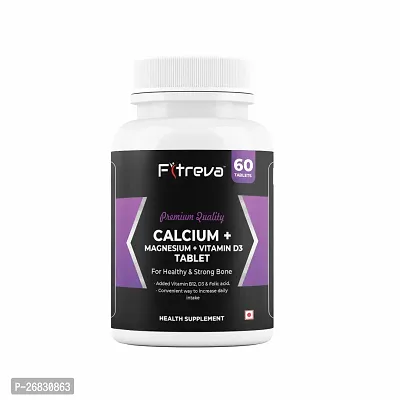 Fitreva Calcium+Magnesium+Vitamin D3 Tablets for Healthy and Strong Bone ( Pack of 60)