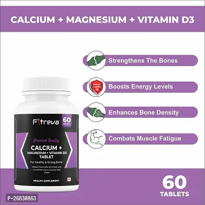 Fitreva Calcium+Magnesium+Vitamin D3 Tablets for Healthy and Strong Bone ( Pack of 60)-thumb4