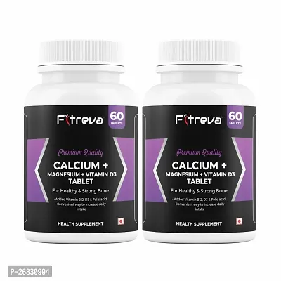 Fitreva Calcium+Magnesium+Vitamin D3 Tablets for Healthy and Strong Bone ( Pack of 120)